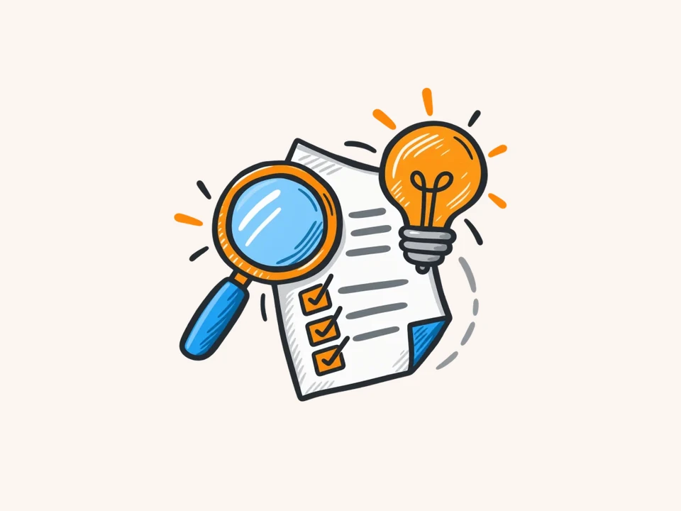 Checklist, magnifying glass and light bulb: choosing a website designing company in Delhi